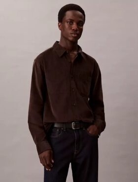 Camisa holgada de pana con botones