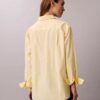 Camisa holgada de popelín de algodón con botones Camisa holgada de popelín de algodón con botones