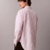 Camisa holgada de rayas de algodón con botones Camisa holgada de rayas de algodón con botones