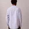 Camisa holgada de rayas de algodón con botones Camisa holgada de rayas de algodón con botones