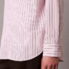 Camisa holgada de rayas de algodón con botones Camisa holgada de rayas de algodón con botones