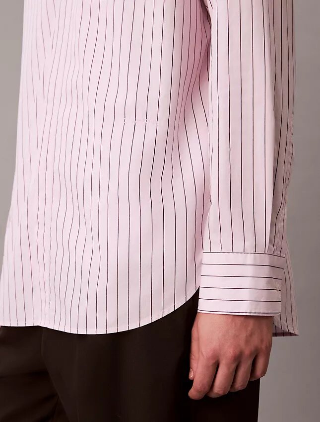 Camisa holgada de rayas de algodón con botones Camisa holgada de rayas de algodón con botones