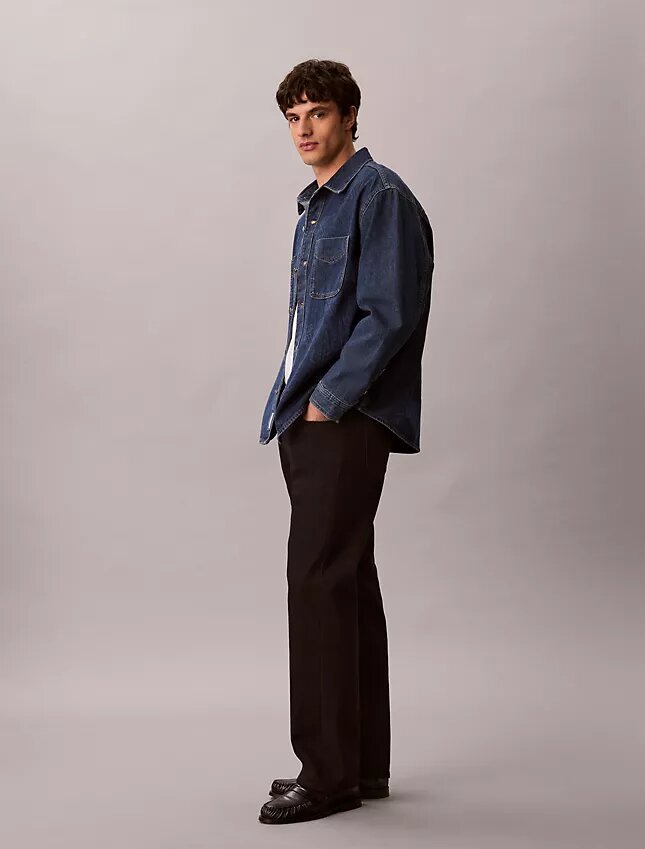 Camisa oversize de Denim con Monogram integral estilo años 90 Camisa oversize de Denim con Monogram integral estilo años 90