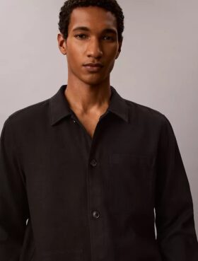 Camisa oversize de mezcla de lino