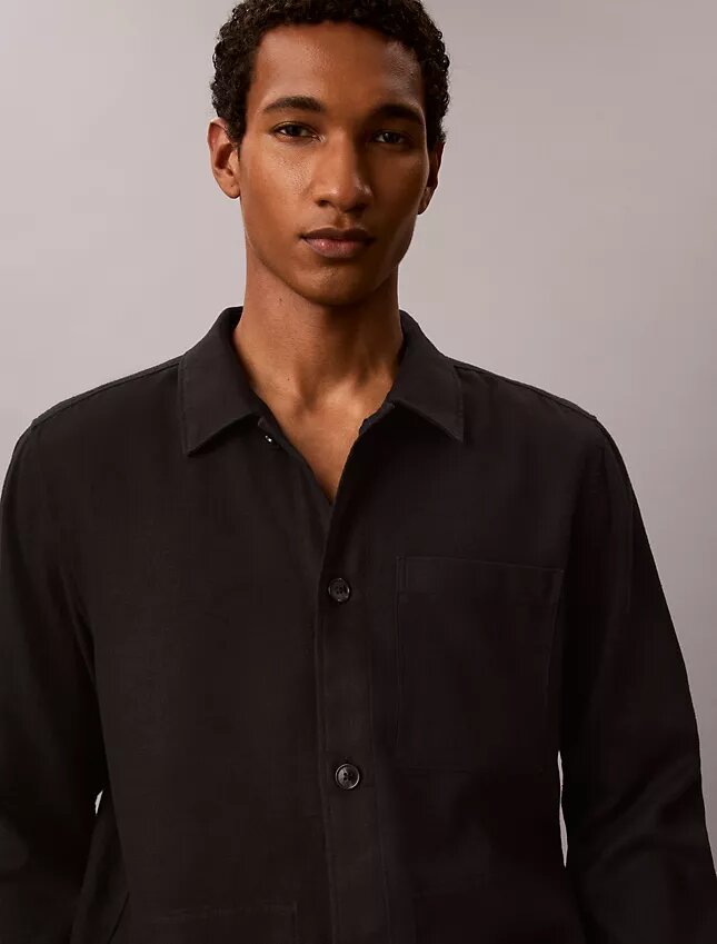 Camisa oversize de mezcla de lino Camisa oversize de mezcla de lino