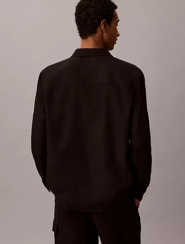 Camisa oversize de mezcla de lino Camisa oversize de mezcla de lino