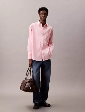 Camisa oversize de popelín de algodón con botones