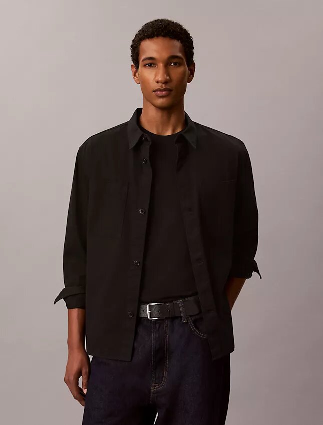 Camisa oversize de sarga lavada Camisa oversize de sarga lavada