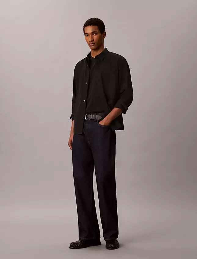 Camisa oversize de sarga lavada Camisa oversize de sarga lavada