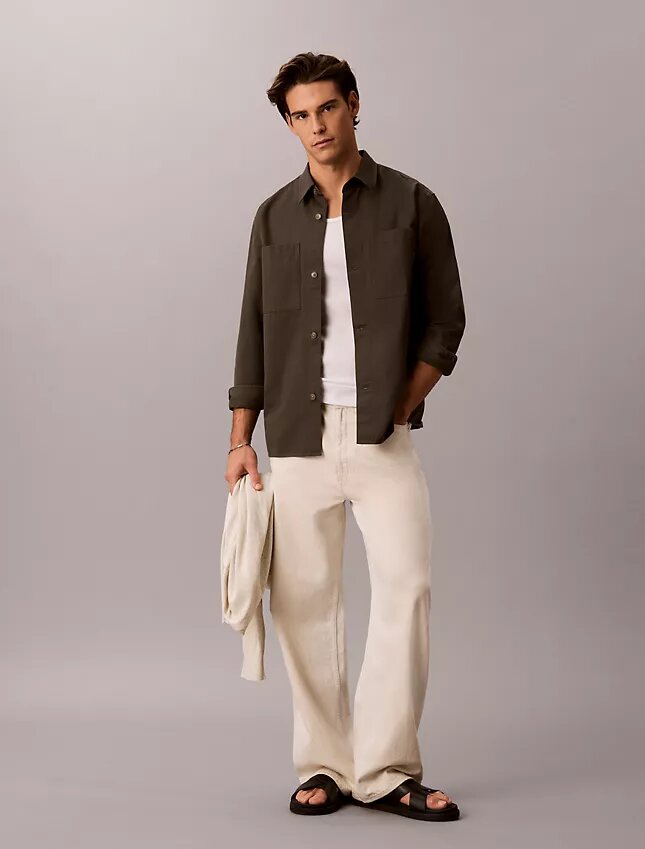 Camisa oversize de sarga lavada Camisa oversize de sarga lavada