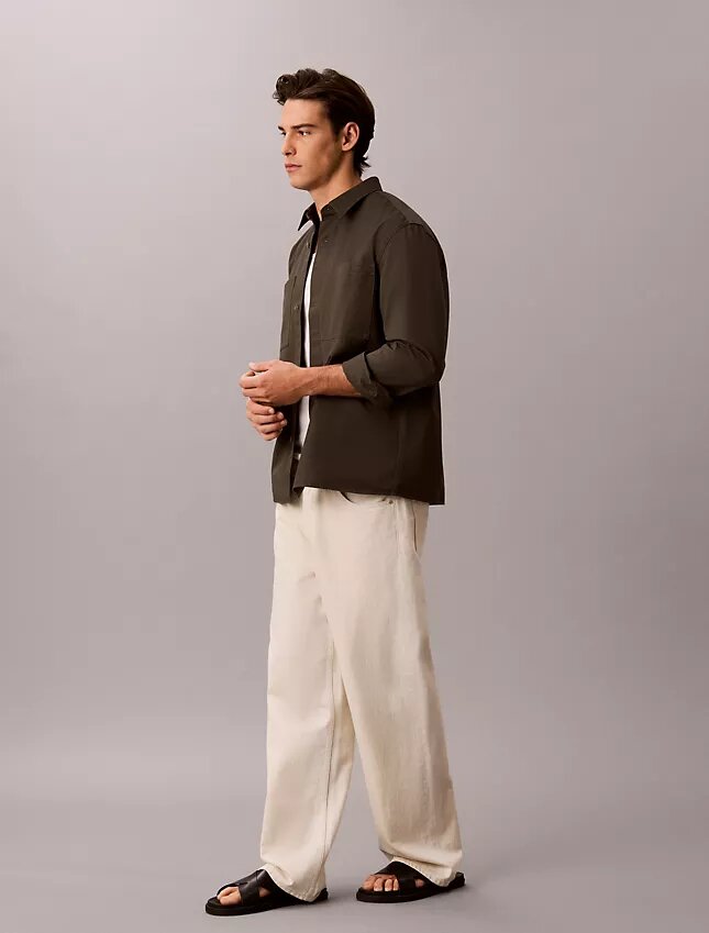 Camisa oversize de sarga lavada Camisa oversize de sarga lavada