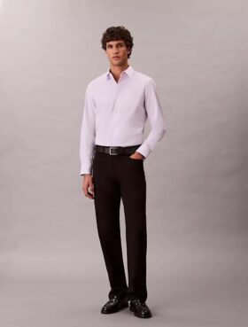Camisa slim de algodón elástico Supima