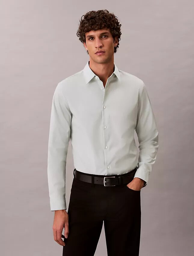 Camisa slim de algodón elástico Supima Camisa slim de algodón elástico Supima
