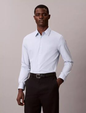 Camisa slim de algodón elástico Supima