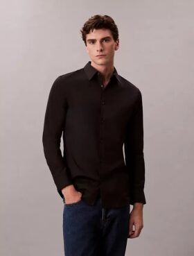 Camisa slim de algodón elástico Supima