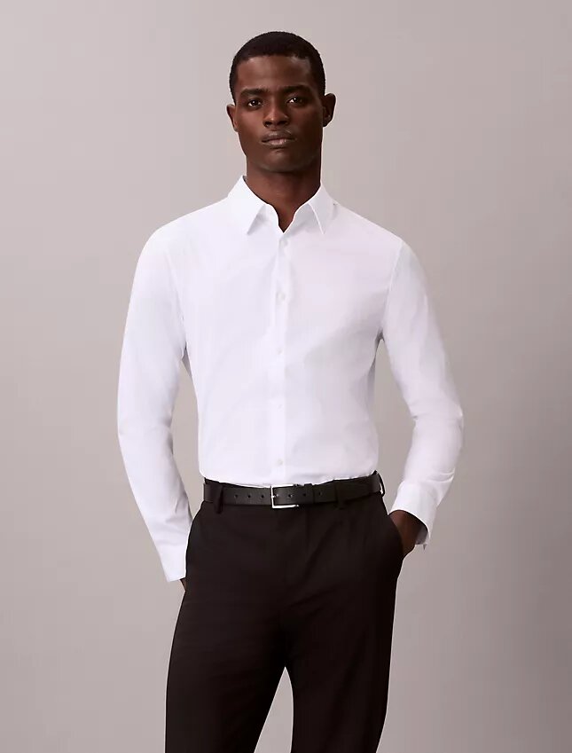 Camisa slim de algodón elástico Supima Camisa slim de algodón elástico Supima