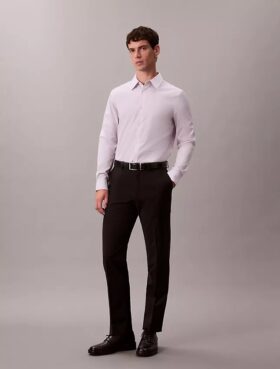 Camisa slim de algodón elástico Supima