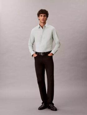 Camisa slim de algodón elástico Supima