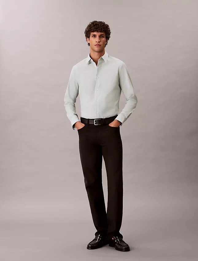 Camisa slim de algodón elástico Supima Camisa slim de algodón elástico Supima