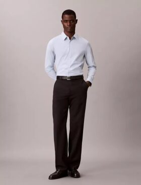 Camisa slim de algodón elástico Supima