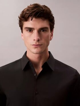 Camisa slim de algodón elástico Supima