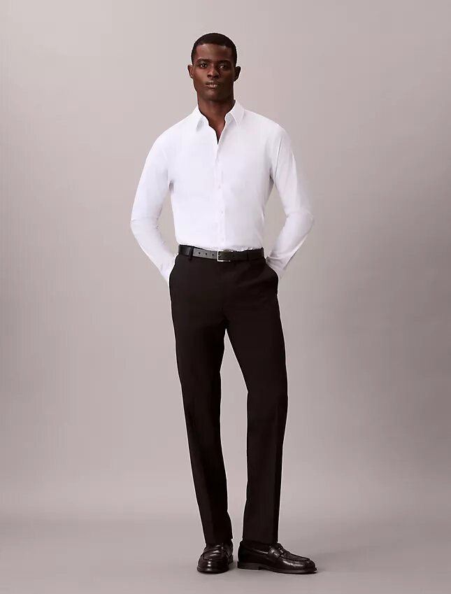 Camisa slim de algodón elástico Supima Camisa slim de algodón elástico Supima