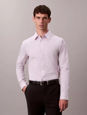 Camisa slim de algodón elástico Supima