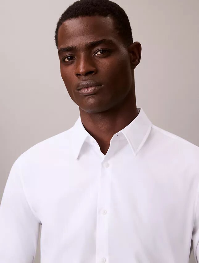 Camisa slim de algodón elástico Supima Camisa slim de algodón elástico Supima