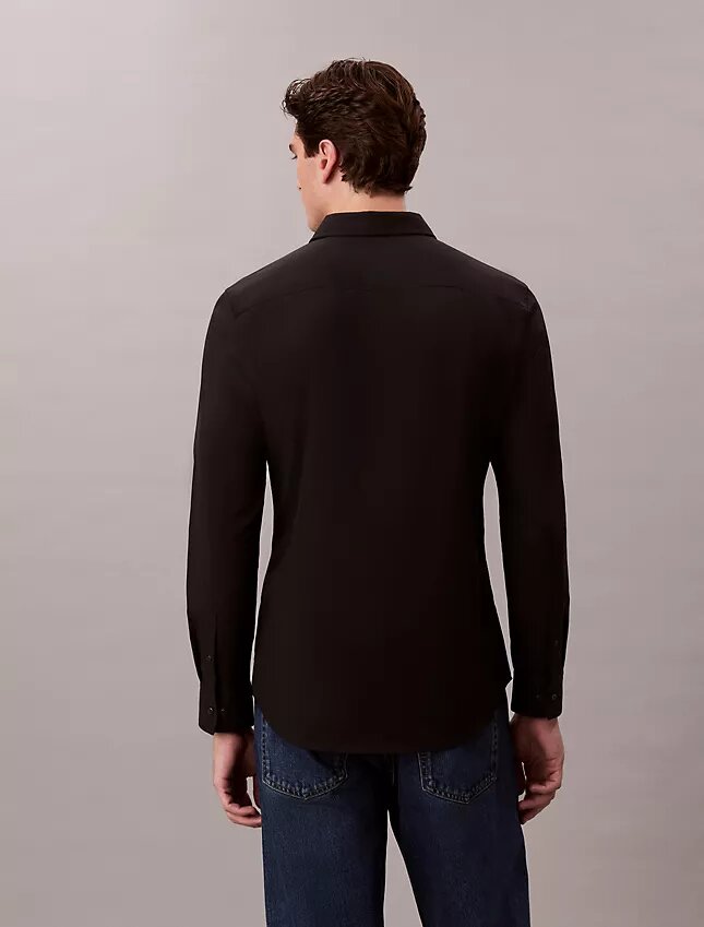 Camisa slim de algodón elástico Supima Camisa slim de algodón elástico Supima