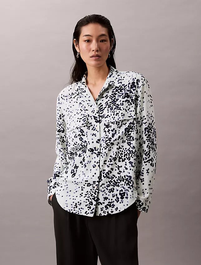 Camisa Utility Shirt holgada estampada con botones Camisa Utility Shirt holgada estampada con botones