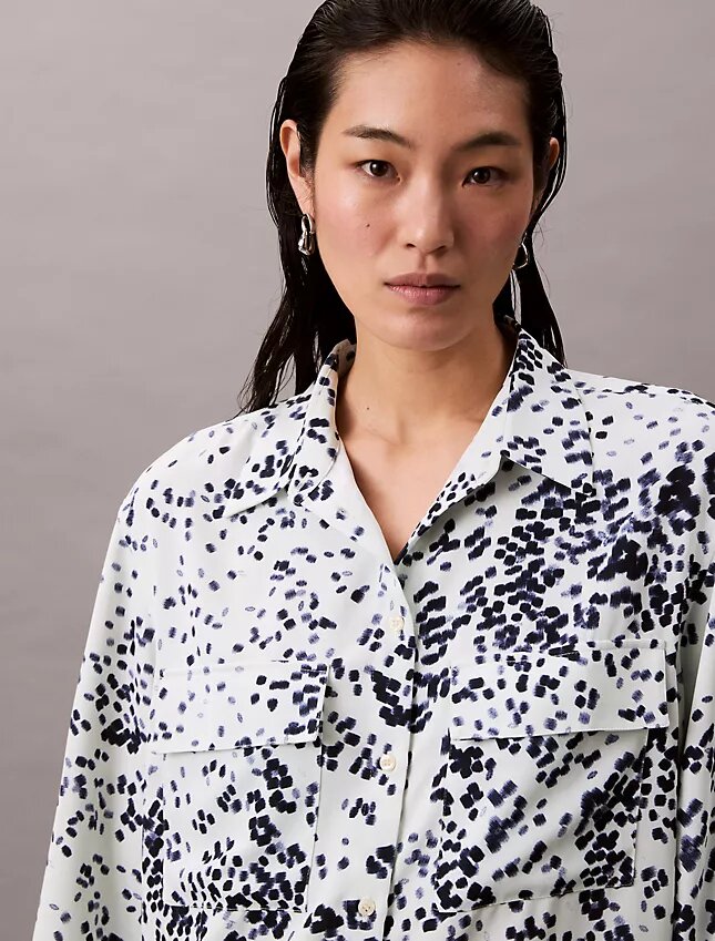 Camisa Utility Shirt holgada estampada con botones Camisa Utility Shirt holgada estampada con botones