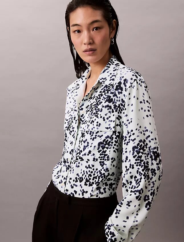 Camisa Utility Shirt holgada estampada con botones Camisa Utility Shirt holgada estampada con botones