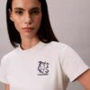 Camiseta ajustada con estampado floral Camiseta ajustada con estampado floral