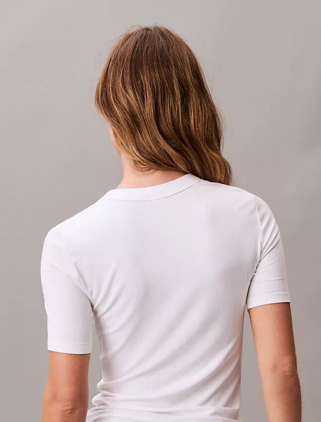 Camiseta ajustada con estampado gráfico del logotipo Monogram en Modal elástico Camiseta ajustada con estampado gráfico del logotipo Monogram en Modal elástico