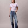 Camiseta ajustada con gráfico de logotipo dividido Camiseta ajustada con gráfico de logotipo dividido