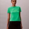 Camiseta ajustada con gráfico del logotipo a rayas Camiseta ajustada con gráfico del logotipo a rayas