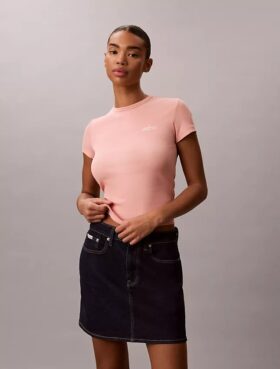 Camiseta ajustada con gráfico del logotipo Contour Rib