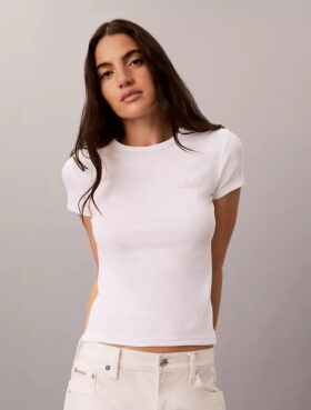 Camiseta ajustada con gráfico del logotipo Contour Rib