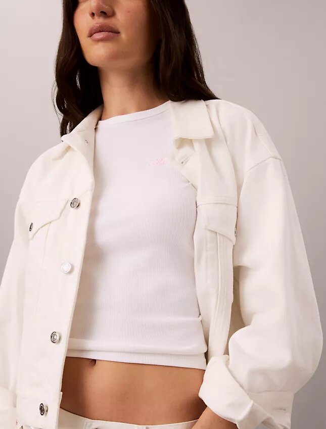 Camiseta ajustada con gráfico del logotipo Contour Rib Camiseta ajustada con gráfico del logotipo Contour Rib