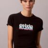 Camiseta ajustada con gráfico del logotipo en contraste Camiseta ajustada con gráfico del logotipo en contraste