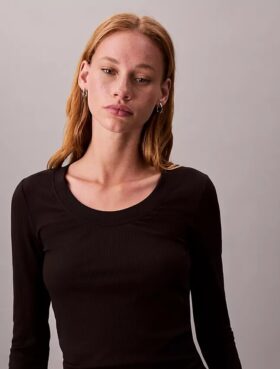 Camiseta ajustada de punto elástico Modal