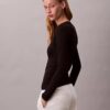 Camiseta ajustada de punto elástico Modal Camiseta ajustada de punto elástico Modal