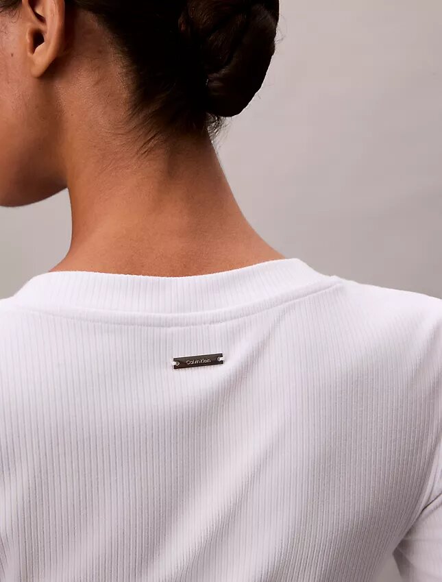 Camiseta ajustada de punto elástico Modal Camiseta ajustada de punto elástico Modal