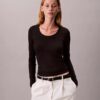Camiseta ajustada de punto elástico Modal Camiseta ajustada de punto elástico Modal