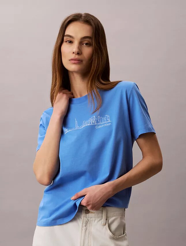 Camiseta clásica con diseño gráfico del paisaje urbano de Nueva York Camiseta clásica con diseño gráfico del paisaje urbano de Nueva York
