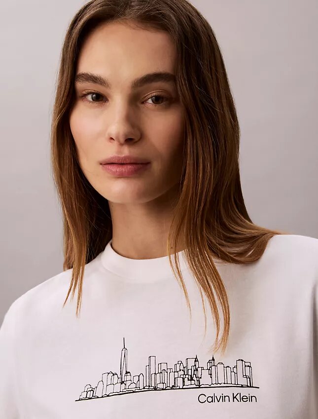 Camiseta clásica con diseño gráfico del paisaje urbano de Nueva York Camiseta clásica con diseño gráfico del paisaje urbano de Nueva York