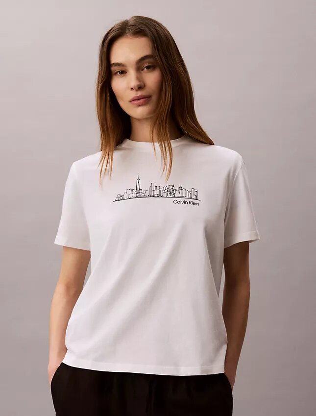 Camiseta clásica con diseño gráfico del paisaje urbano de Nueva York Camiseta clásica con diseño gráfico del paisaje urbano de Nueva York