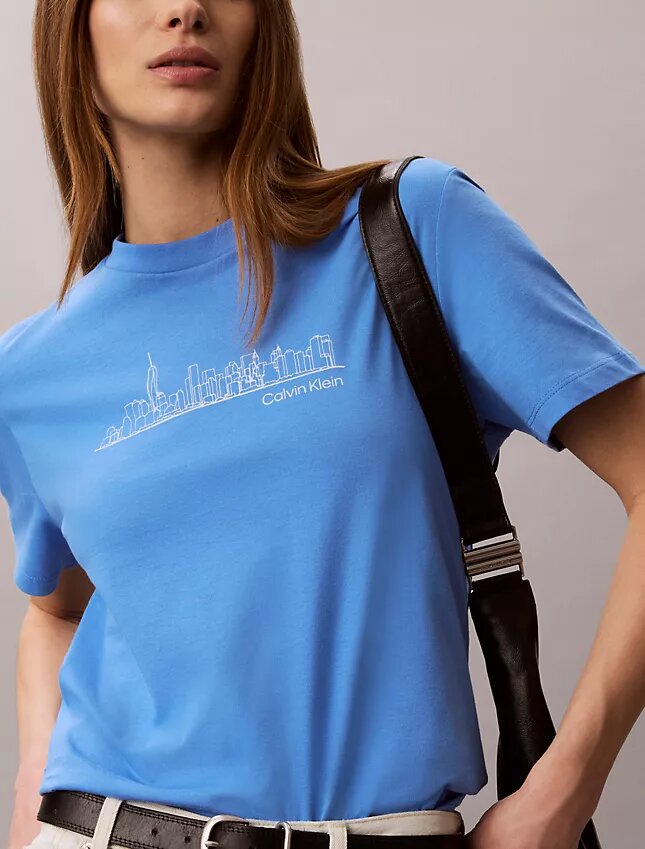 Camiseta clásica con diseño gráfico del paisaje urbano de Nueva York Camiseta clásica con diseño gráfico del paisaje urbano de Nueva York