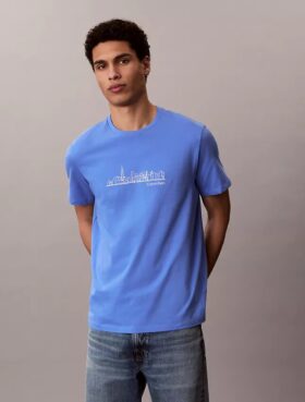 Camiseta clásica con estampado de horizonte urbano