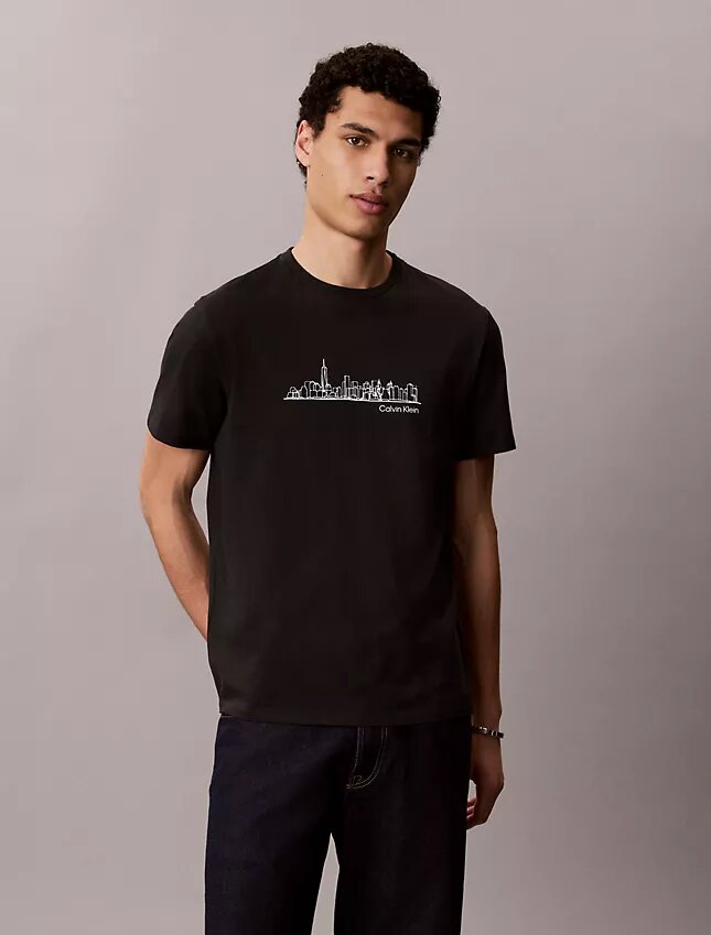 Camiseta clásica con estampado de horizonte urbano Camiseta clásica con estampado de horizonte urbano